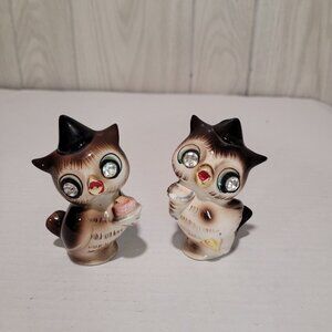 1970's Vintage Ceramic Owl Salt & Pepper Shakers